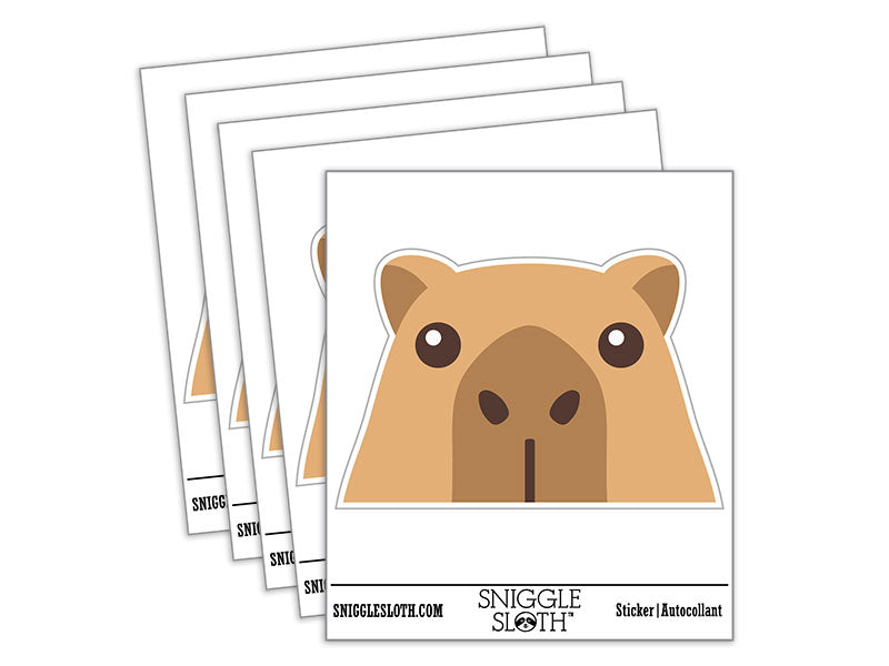 Peeking Capybara Waterproof Vinyl Phone Tablet Laptop Water Bottle Car Window Bumper Decal Sticker Set - 5 Pack