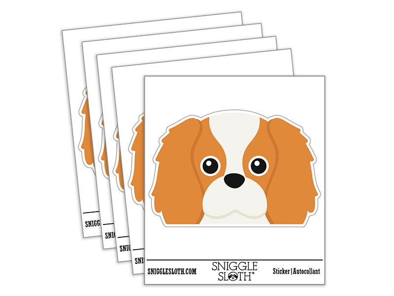 Peeking Cavalier King Charles Dog Waterproof Vinyl Phone Tablet Laptop Water Bottle Car Window Bumper Decal Sticker Set - 5 Pack