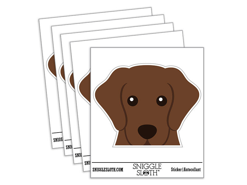 Peeking Chocolate Labrador Retiever Dog Waterproof Vinyl Phone Tablet Laptop Water Bottle Car Window Bumper Decal Sticker Set - 5 Pack