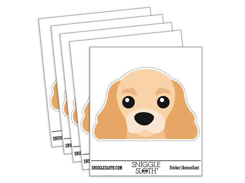 Peeking Cocker Spaniel Dog Waterproof Vinyl Phone Tablet Laptop Water Bottle Car Window Bumper Decal Sticker Set - 5 Pack