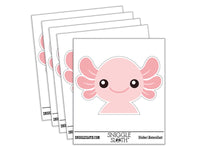 Peeking Cute Axolotl Waterproof Vinyl Phone Tablet Laptop Water Bottle Car Window Bumper Decal Sticker Set - 5 Pack