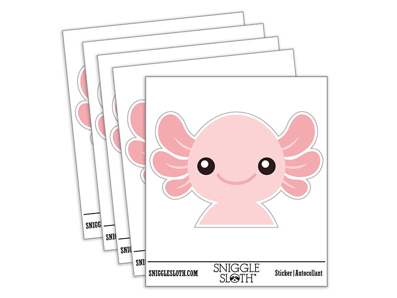 Peeking Cute Axolotl Waterproof Vinyl Phone Tablet Laptop Water Bottle Car Window Bumper Decal Sticker Set - 5 Pack
