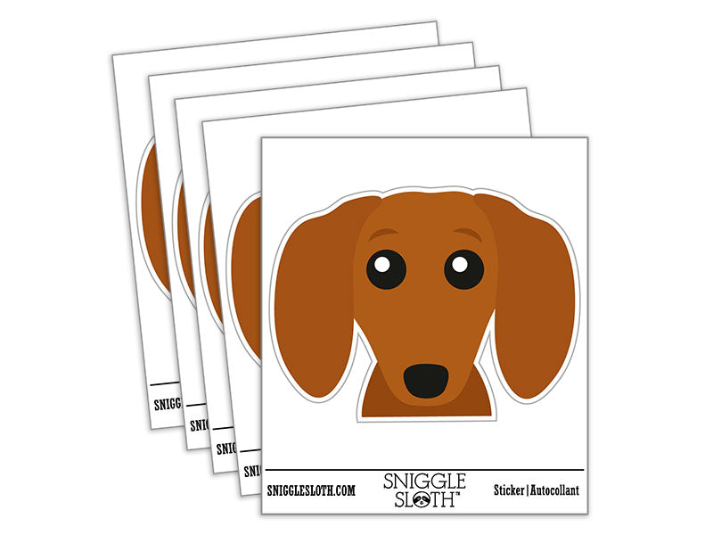 Peeking Dachshund Wiener Dog Waterproof Vinyl Phone Tablet Laptop Water Bottle Car Window Bumper Decal Sticker Set - 5 Pack