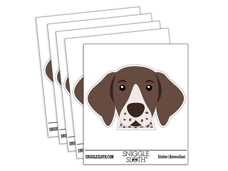 Peeking German Shorthaired Pointer Dog Waterproof Vinyl Phone Tablet Laptop Water Bottle Car Window Bumper Decal Sticker Set - 5 Pack