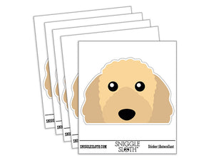 Peeking Goldendoodle Dog Waterproof Vinyl Phone Tablet Laptop Water Bottle Car Window Bumper Decal Sticker Set - 5 Pack