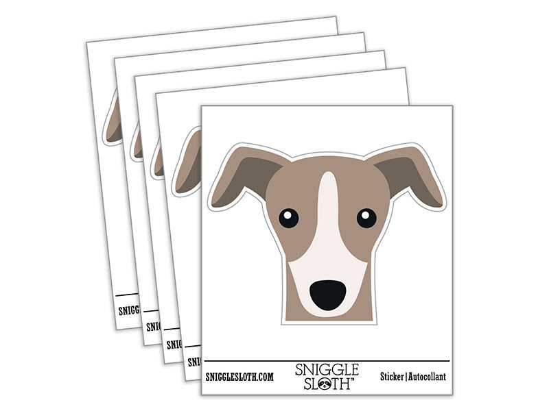 Peeking Greyhound Dog Waterproof Vinyl Phone Tablet Laptop Water Bottle Car Window Bumper Decal Sticker Set - 5 Pack