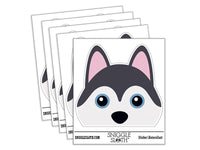 Peeking Husky Dog Waterproof Vinyl Phone Tablet Laptop Water Bottle Car Window Bumper Decal Sticker Set - 5 Pack