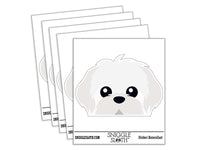 Peeking Maltese Dog Waterproof Vinyl Phone Tablet Laptop Water Bottle Car Window Bumper Decal Sticker Set - 5 Pack