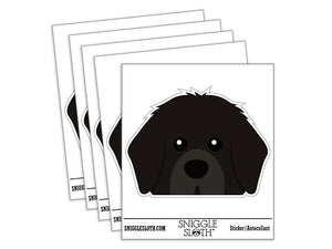Peeking Newfoundland Newfie Dog Waterproof Vinyl Phone Tablet Laptop Water Bottle Car Window Bumper Decal Sticker Set - 5 Pack