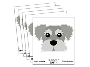 Peeking Schnauzer Dog Waterproof Vinyl Phone Tablet Laptop Water Bottle Car Window Bumper Decal Sticker Set - 5 Pack