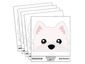 Peeking Westie West Highland Terrier Dog Waterproof Vinyl Phone Tablet Laptop Water Bottle Car Window Bumper Decal Sticker Set - 5 Pack