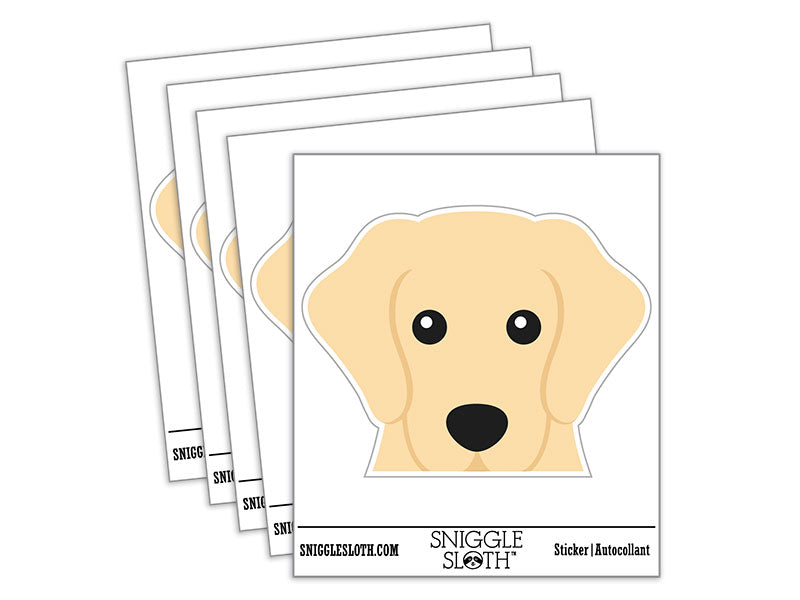 Peeking Yellow Labrador Retiever Dog Waterproof Vinyl Phone Tablet Laptop Water Bottle Car Window Bumper Decal Sticker Set - 5 Pack