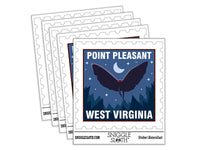 Point Pleasant West Virginia Mothman Cryptid Destination Waterproof Vinyl Phone Tablet Laptop Water Bottle Car Window Bumper Decal Sticker Set - 5 Pack