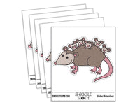 Possum Opossum Carrying Babies Waterproof Vinyl Phone Tablet Laptop Water Bottle Car Window Bumper Decal Sticker Set - 5 Pack