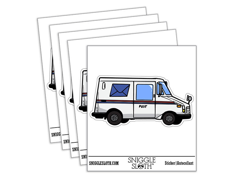 Postal Mail Truck Vehicle Letter Waterproof Vinyl Phone Tablet Laptop Water Bottle Car Window Bumper Decal Sticker Set - 5 Pack