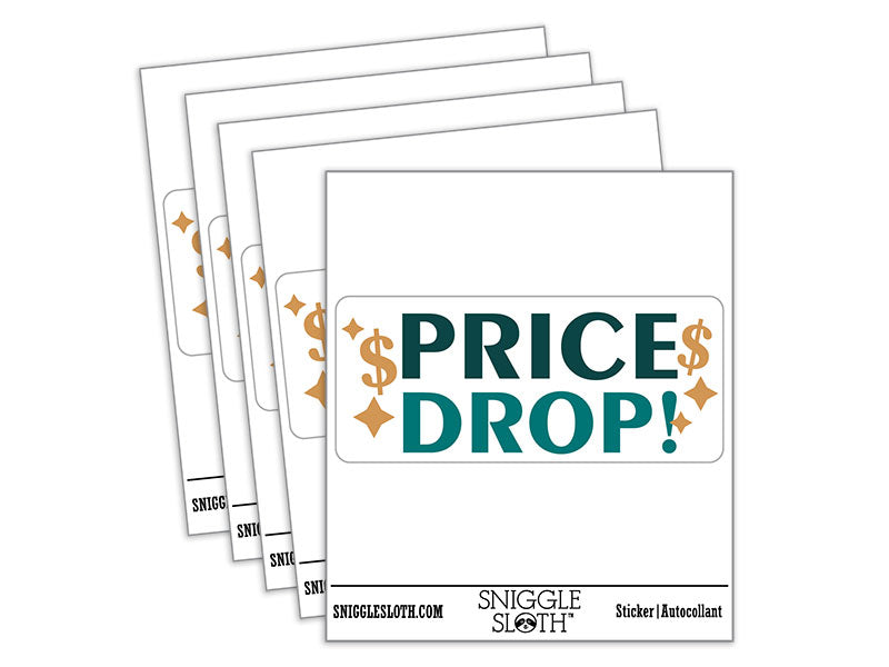 Price Drop Market Store Sign Waterproof Vinyl Phone Tablet Laptop Water Bottle Car Window Bumper Decal Sticker Set - 5 Pack