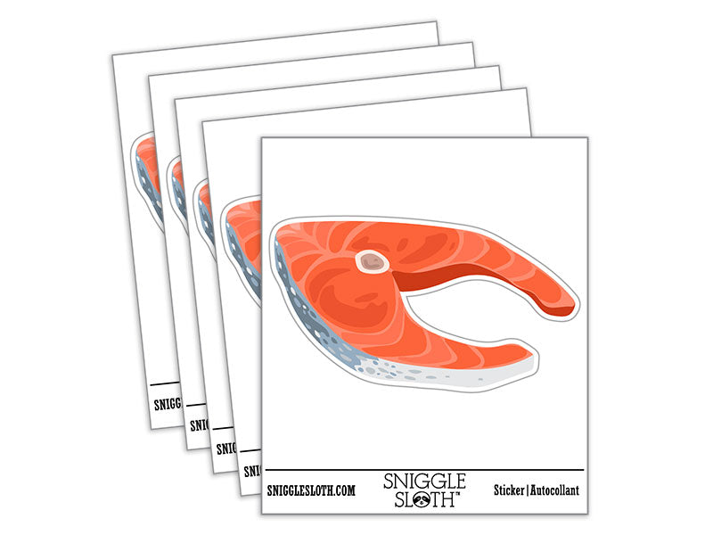 Raw Fish Salmon Steak Food Waterproof Vinyl Phone Tablet Laptop Water Bottle Car Window Bumper Decal Sticker Set - 5 Pack