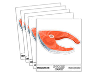 Raw Fish Salmon Steak Food Waterproof Vinyl Phone Tablet Laptop Water Bottle Car Window Bumper Decal Sticker Set - 5 Pack