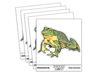 Realistic American Bullfrog Amphibian Frog Waterproof Vinyl Phone Tablet Laptop Water Bottle Car Window Bumper Decal Sticker Set - 5 Pack