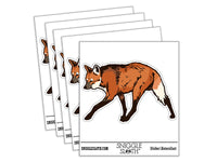 Realistic Maned Wolf South American Wild Canine Waterproof Vinyl Phone Tablet Laptop Water Bottle Car Window Bumper Decal Sticker Set - 5 Pack