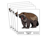 Realistic Snarling Wolverine Animal Waterproof Vinyl Phone Tablet Laptop Water Bottle Car Window Bumper Decal Sticker Set - 5 Pack