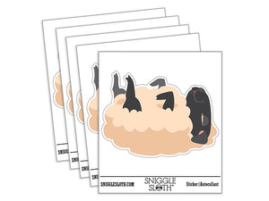 Relaxed Sleeping Lamb Sheep Waterproof Vinyl Phone Tablet Laptop Water Bottle Car Window Bumper Decal Sticker Set - 5 Pack