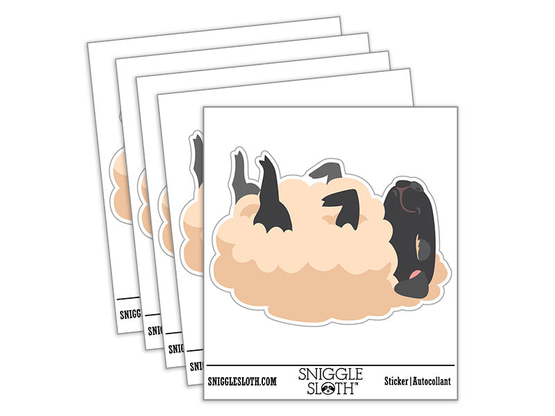 Relaxed Sleeping Lamb Sheep Waterproof Vinyl Phone Tablet Laptop Water Bottle Car Window Bumper Decal Sticker Set - 5 Pack