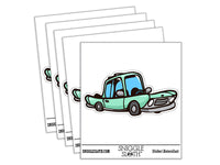 Retro Car Old Fashioned Cartoon Vintage Waterproof Vinyl Phone Tablet Laptop Water Bottle Car Window Bumper Decal Sticker Set - 5 Pack