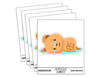 Sad Puppy Dog Crying Curled Waterproof Vinyl Phone Tablet Laptop Water Bottle Car Window Bumper Decal Sticker Set - 5 Pack