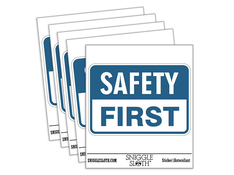 Safety First Professional Job Sign Waterproof Vinyl Phone Tablet Laptop Water Bottle Car Window Bumper Decal Sticker Set - 5 Pack