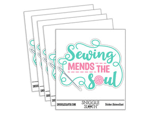Sewing Mends the Soul Waterproof Vinyl Phone Tablet Laptop Water Bottle Car Window Bumper Decal Sticker Set - 5 Pack