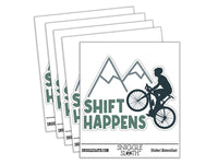 Shift Happens Bike Cycling Waterproof Vinyl Phone Tablet Laptop Water Bottle Car Window Bumper Decal Sticker Set - 5 Pack