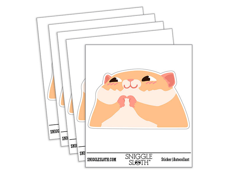 Shy Nervous Peeking Hamster Waterproof Vinyl Phone Tablet Laptop Water Bottle Car Window Bumper Decal Sticker Set - 5 Pack