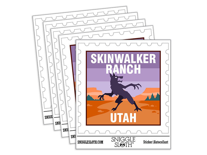 Skinwalker Ranch Utah Cryptid Destination Monster Waterproof Vinyl Phone Tablet Laptop Water Bottle Car Window Bumper Decal Sticker Set - 5 Pack