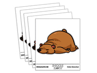 Sleeping Cartoon Bear Waterproof Vinyl Phone Tablet Laptop Water Bottle Car Window Bumper Decal Sticker Set - 5 Pack