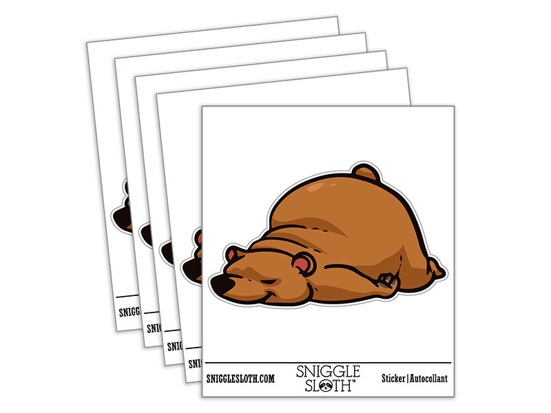 Sleeping Cartoon Bear Waterproof Vinyl Phone Tablet Laptop Water Bottle Car Window Bumper Decal Sticker Set - 5 Pack