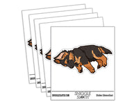Sleeping German Shepherd Puppy Dog Cute Waterproof Vinyl Phone Tablet Laptop Water Bottle Car Window Bumper Decal Sticker Set - 5 Pack