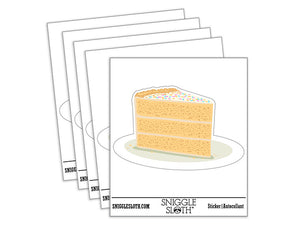 Slice of Yellow Birthday Cake Waterproof Vinyl Phone Tablet Laptop Water Bottle Car Window Bumper Decal Sticker Set - 5 Pack