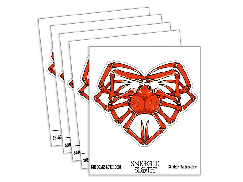 Snow Crab Legs Seafood Heart Waterproof Vinyl Phone Tablet Laptop Water Bottle Car Window Bumper Decal Sticker Set - 5 Pack