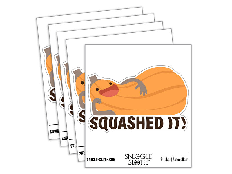 Squashed It Gourd Food Grocery Compliment Waterproof Vinyl Phone Tablet Laptop Water Bottle Car Window Bumper Decal Sticker Set - 5 Pack