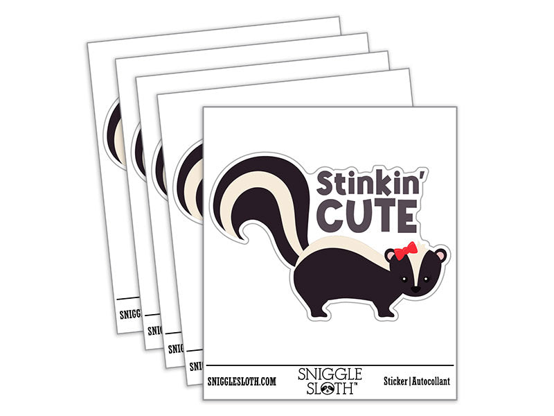 Stinkin Cute Skunk Waterproof Vinyl Phone Tablet Laptop Water Bottle Car Window Bumper Decal Sticker Set - 5 Pack