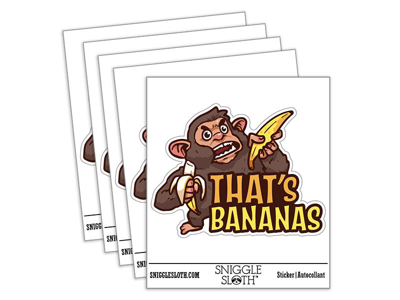That's Bananas Shocked Surprised Monkey Ape Waterproof Vinyl Phone Tablet Laptop Water Bottle Car Window Bumper Decal Sticker Set - 5 Pack