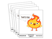 That's Fire Funny Flame Cartoon Compliment Waterproof Vinyl Phone Tablet Laptop Water Bottle Car Window Bumper Decal Sticker Set - 5 Pack