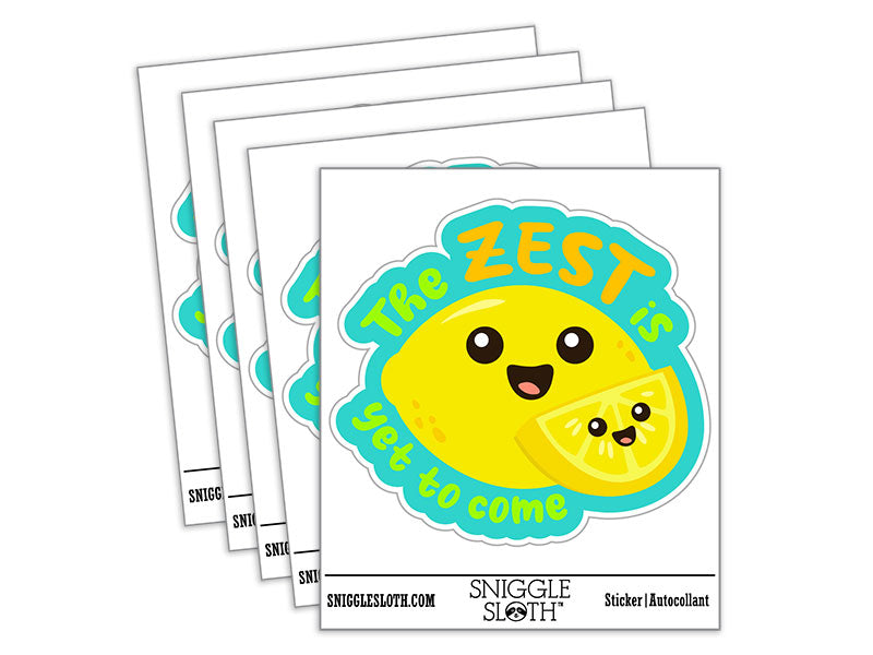 The Zest Is Yet to Come Lemon Waterproof Vinyl Phone Tablet Laptop Water Bottle Car Window Bumper Decal Sticker Set - 5 Pack
