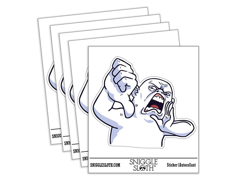 Thumbs Down Jeering Strongly Disagree Waterproof Vinyl Phone Tablet Laptop Water Bottle Car Window Bumper Decal Sticker Set - 5 Pack