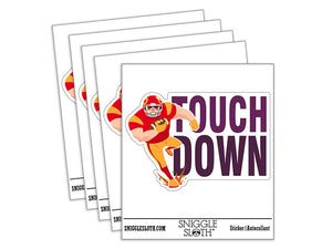 Touch Down Football Player Running Sports Waterproof Vinyl Phone Tablet Laptop Water Bottle Car Window Bumper Decal Sticker Set - 5 Pack