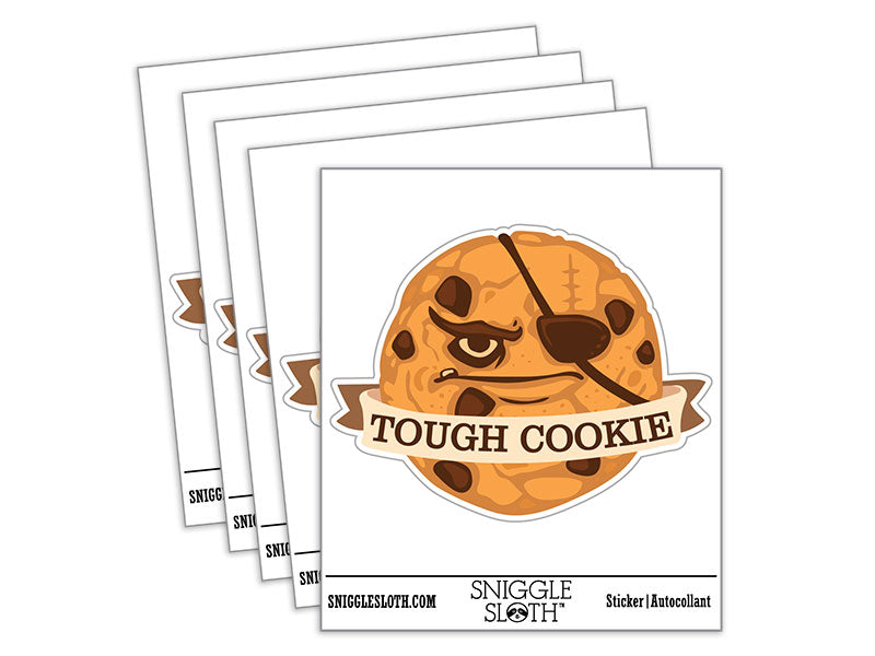Tough Cookie Many Chocolate Chip Cookie Waterproof Vinyl Phone Tablet Laptop Water Bottle Car Window Bumper Decal Sticker Set - 5 Pack