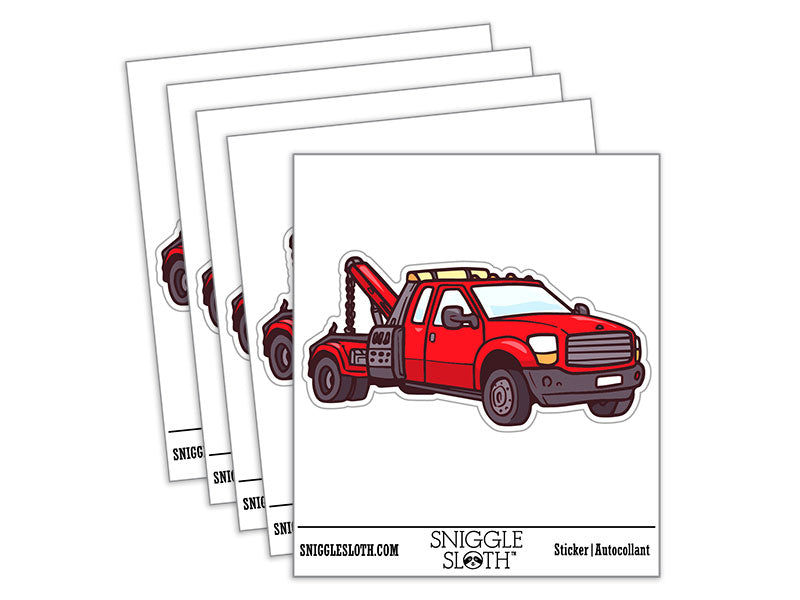 Tow Truck Recovery Impound Towing Vehicle Wrecker Waterproof Vinyl Phone Tablet Laptop Water Bottle Car Window Bumper Decal Sticker Set - 5 Pack