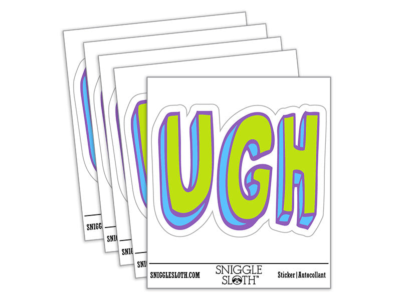 Ugh Disgust Waterproof Vinyl Phone Tablet Laptop Water Bottle Car Window Bumper Decal Sticker Set - 5 Pack
