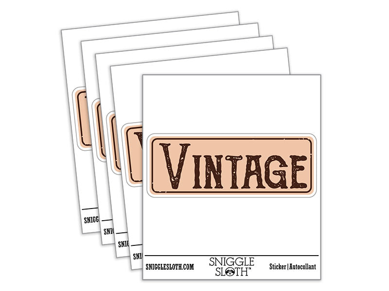 Vintage Old Fashioned Label Waterproof Vinyl Phone Tablet Laptop Water Bottle Car Window Bumper Decal Sticker Set - 5 Pack